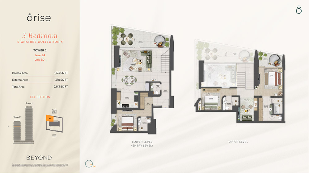 Orise by Beyond 3 Bedroom Apartment Floor Plan
